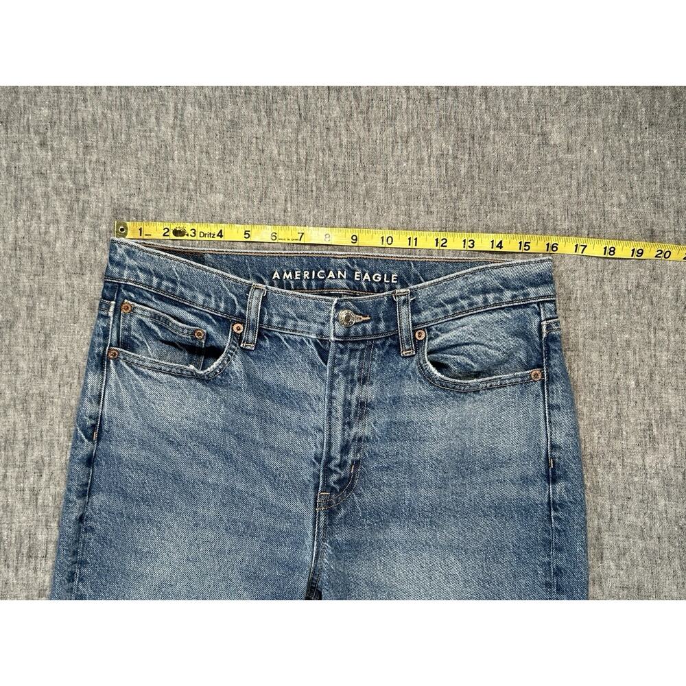 American Eagle Jeans Womens 8 Blue Denim Stretch Straight High Rise Medium Wash - Picture 8 of 16
